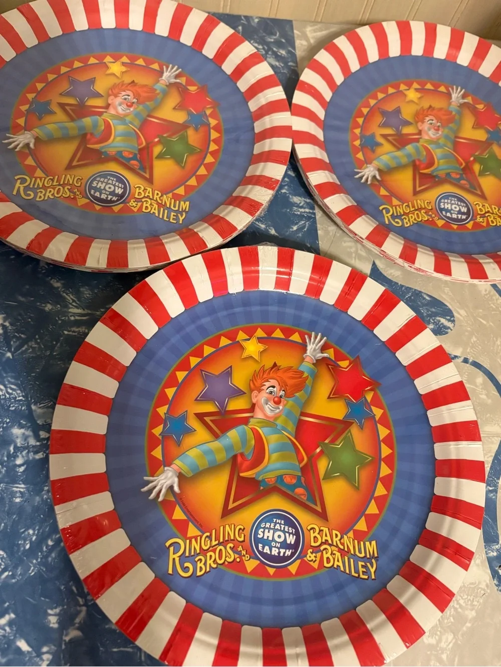 Ringling Bros. Barnum & Bailey Red Circus  Clown Party Supplies Plates and Cups